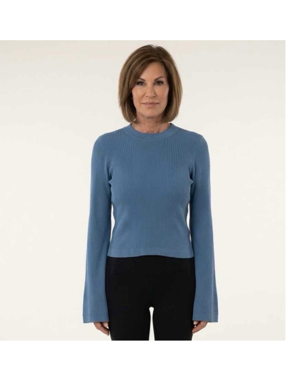 Solid & Striped Babetta Ribbed Flare Sleeve Top French Blue M